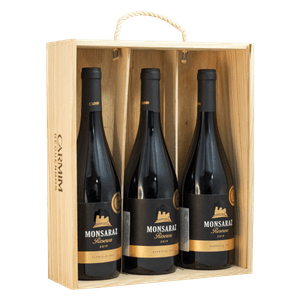 Kit 3 Vinhos Monsaraz Reserva DOC Tinto com Caixa de Madeira