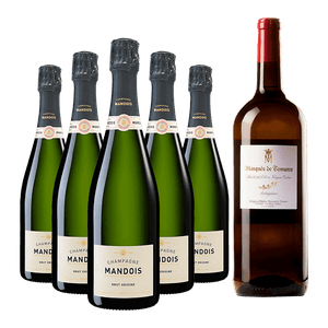 Kit 5 Champagne Mandois Brut Origine + Azeite de Oliva Marqués de Tomares Grátis