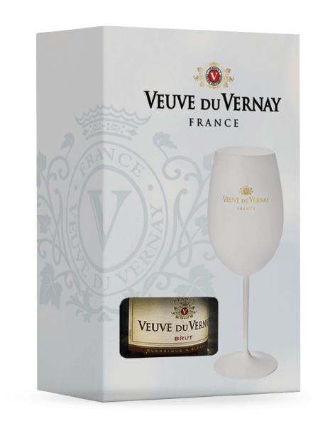 Kit Espumante Veuve du Vernay Brut + Taça de Vidro