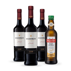 Kit 3 Vinhos Reguengos Seleção Tinto + Azeite Paganini