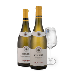 Kit 2 Vinhos Chablis + Taça