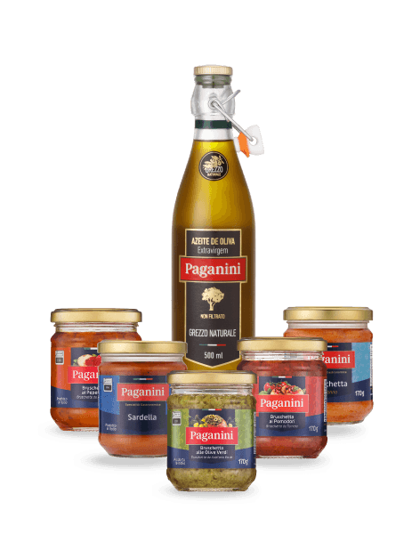 Kit-para-Bruschettas-Azeitona-Tomate-Pimentao-Atum-Sardella-e-Azeite-Grezzo-Paganini