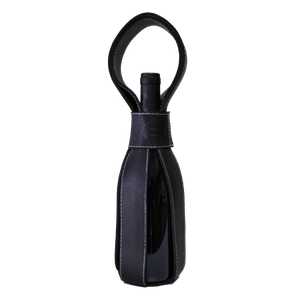 Bolsa Porta Vinho Maison Revolta Preta com Costura Branca